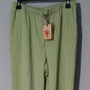 Tommy Bahama South Beach Silk Drawstring Relaxed Fit Pant Palm Breeze NWT 8 / 10